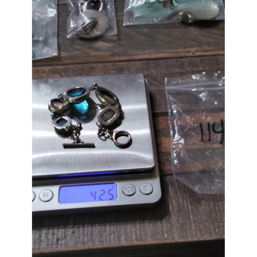 925 Multi Gemstone Toggle Link Bracelet 8 In 42.5g Multicolor weighs 42.5 grams